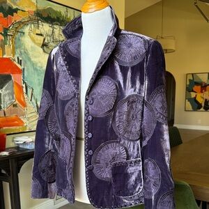 Elie Tahari Deep Purple Velvet Blazer